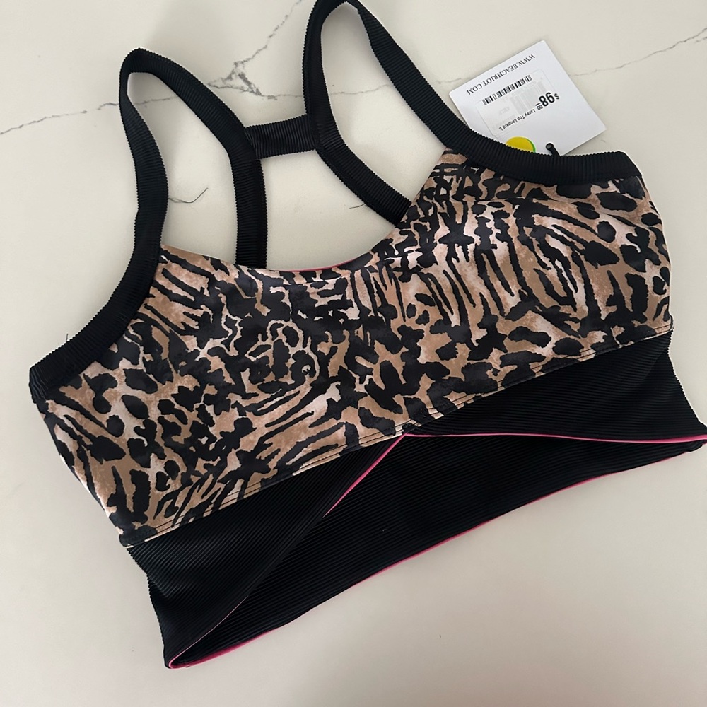 Beach Riot Leopard Sports Bra Size Large